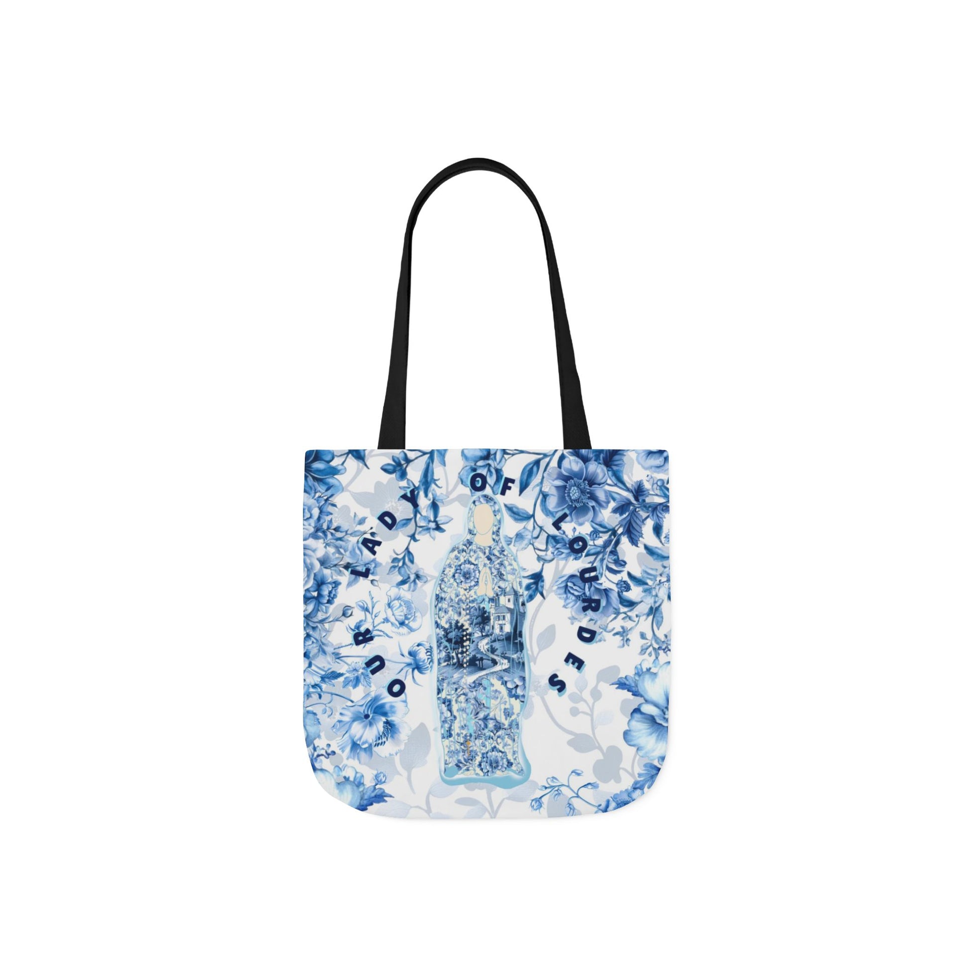 Our Lady of Lourdes Toile Canvas Tote Bag, 5-Color Straps Bible Study