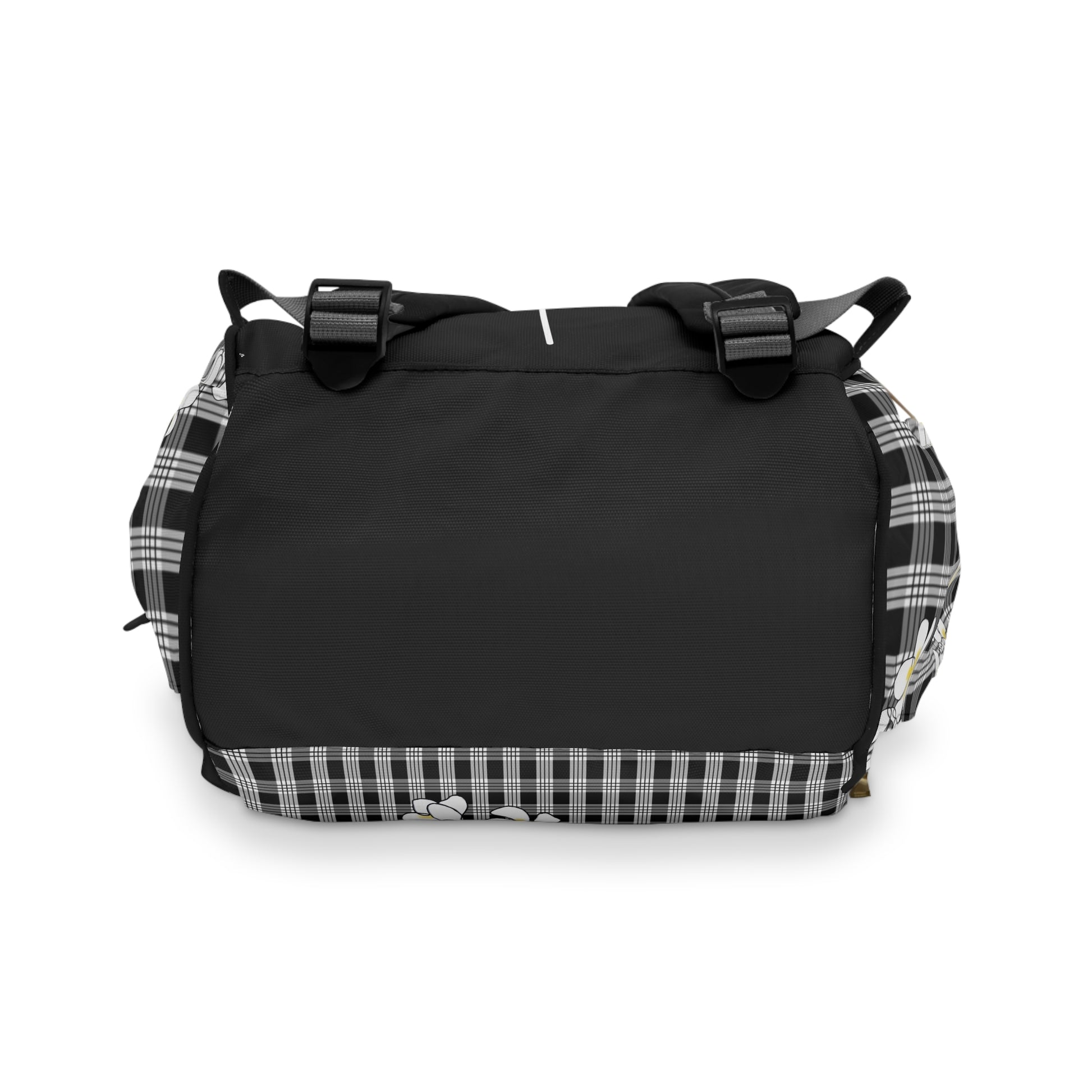 Blessed Plumeria Black Palaka Diaper Backpack