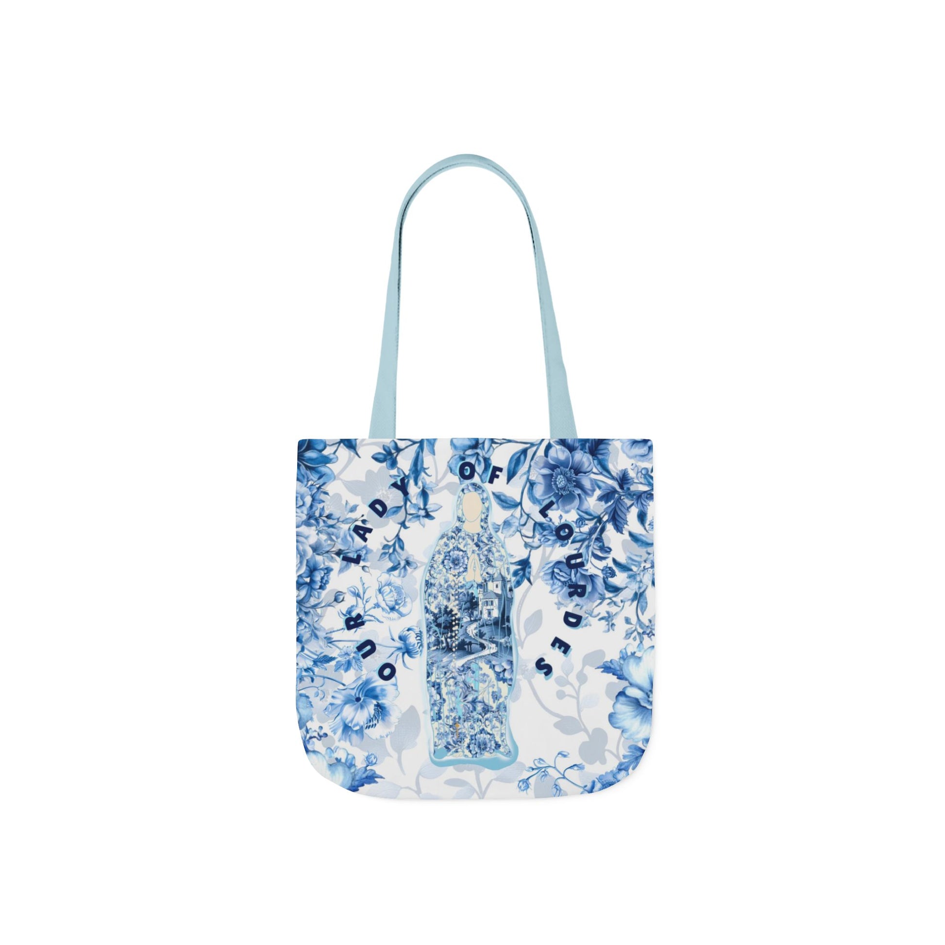 Our Lady of Lourdes Toile Canvas Tote Bag, 5-Color Straps Bible Study