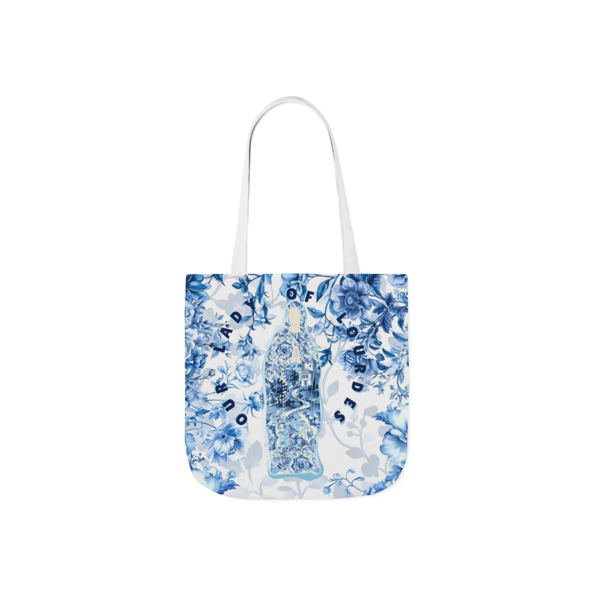 Our Lady of Lourdes Toile Canvas Tote Bag, 5-Color Straps Bible Study