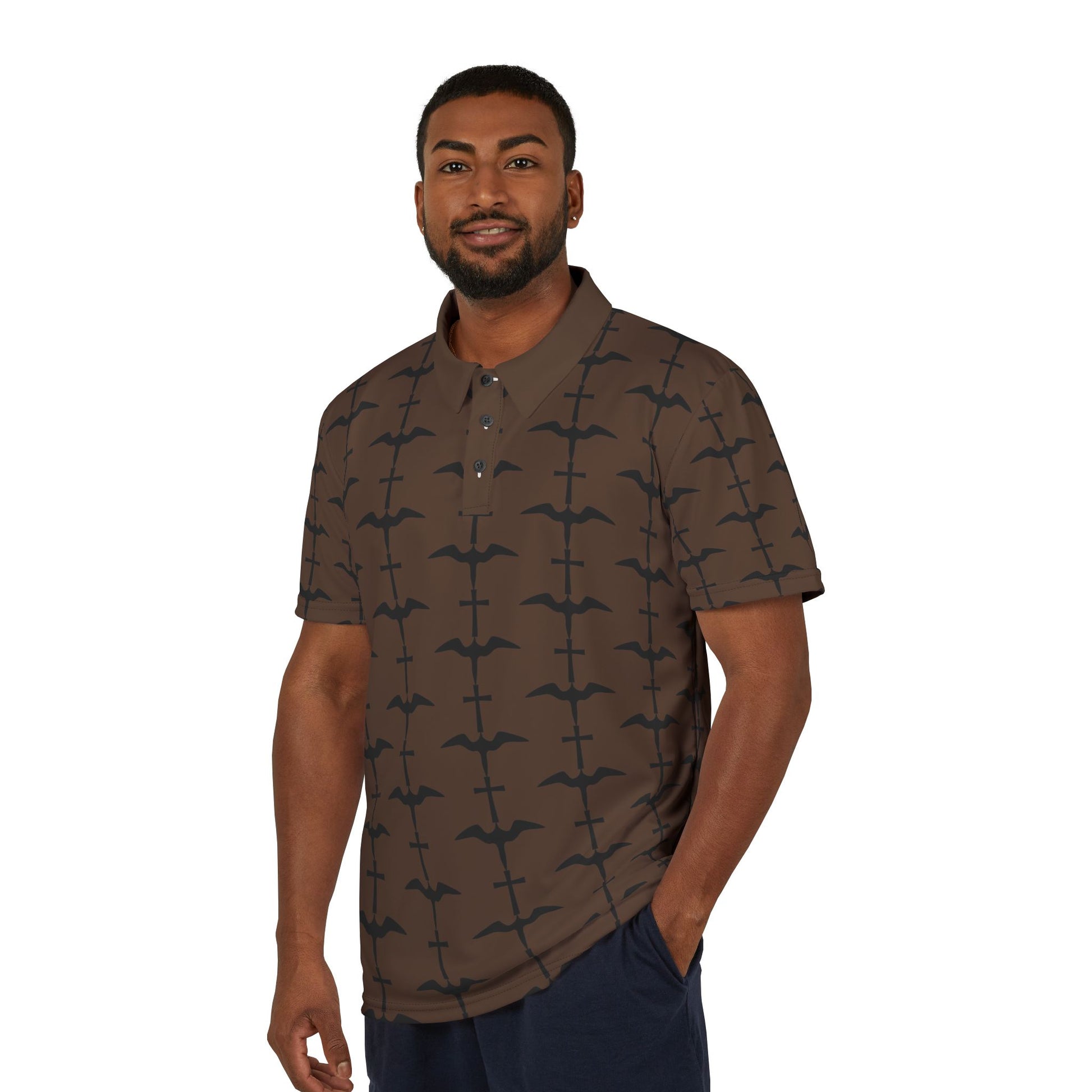 Iwa Cross Tuscan Brown Everyday Comfort Unisex Polo Shirt