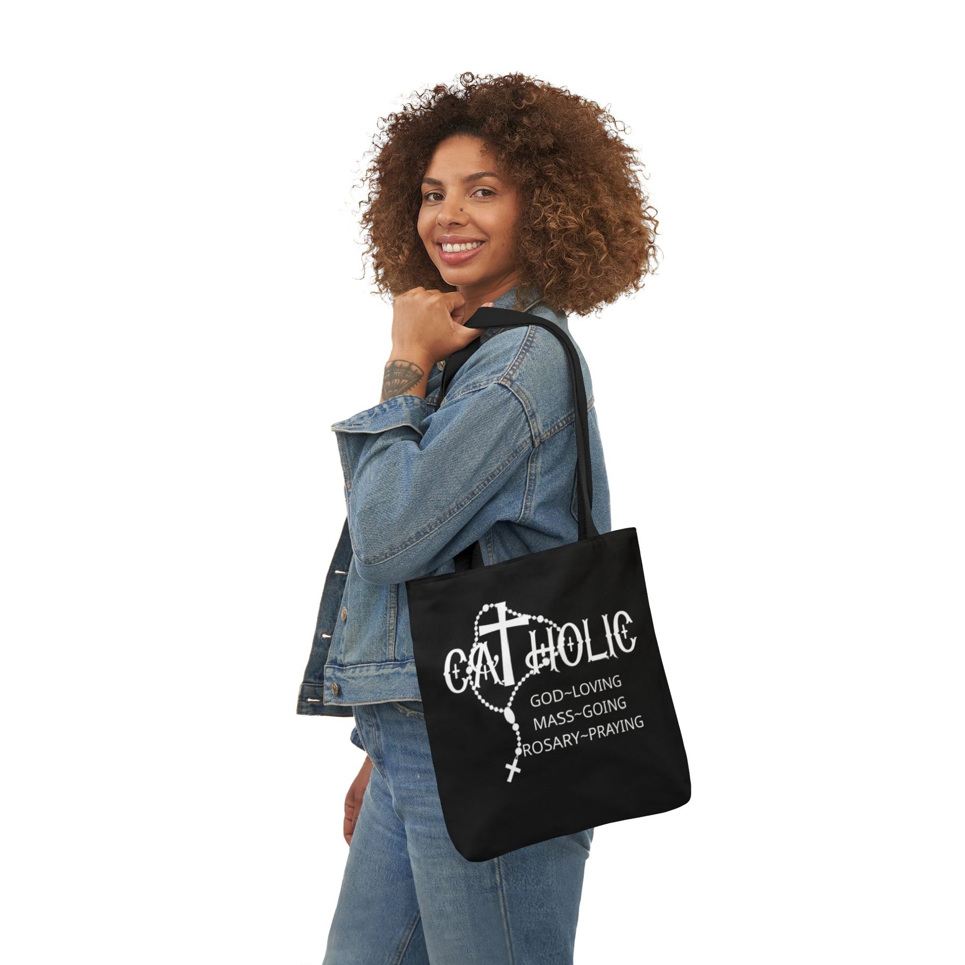 Catholic Faith Canvas Tote Bag Gift for Believers, Church Events, Eco-Friendly Shopper