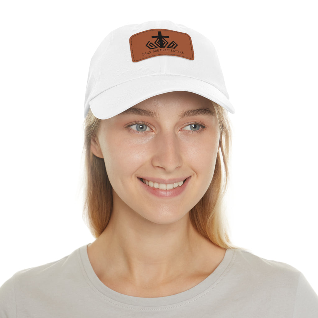 Daily Bread Lifestyle Logo Dad Hat with Brown Leather Patch