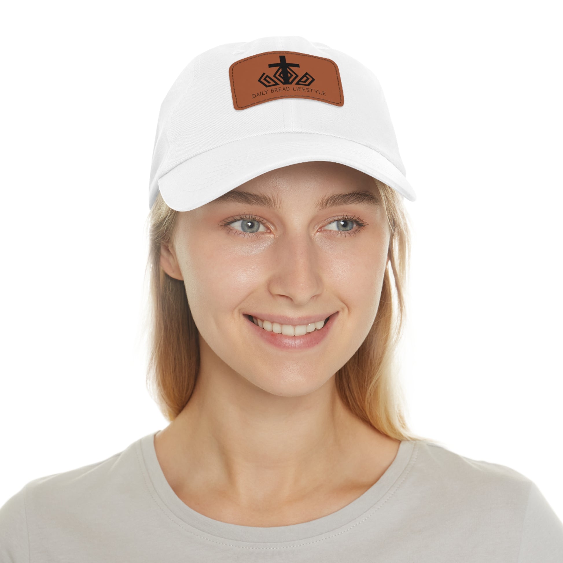 Daily Bread Lifestyle Logo Dad Hat with Brown Leather Patch