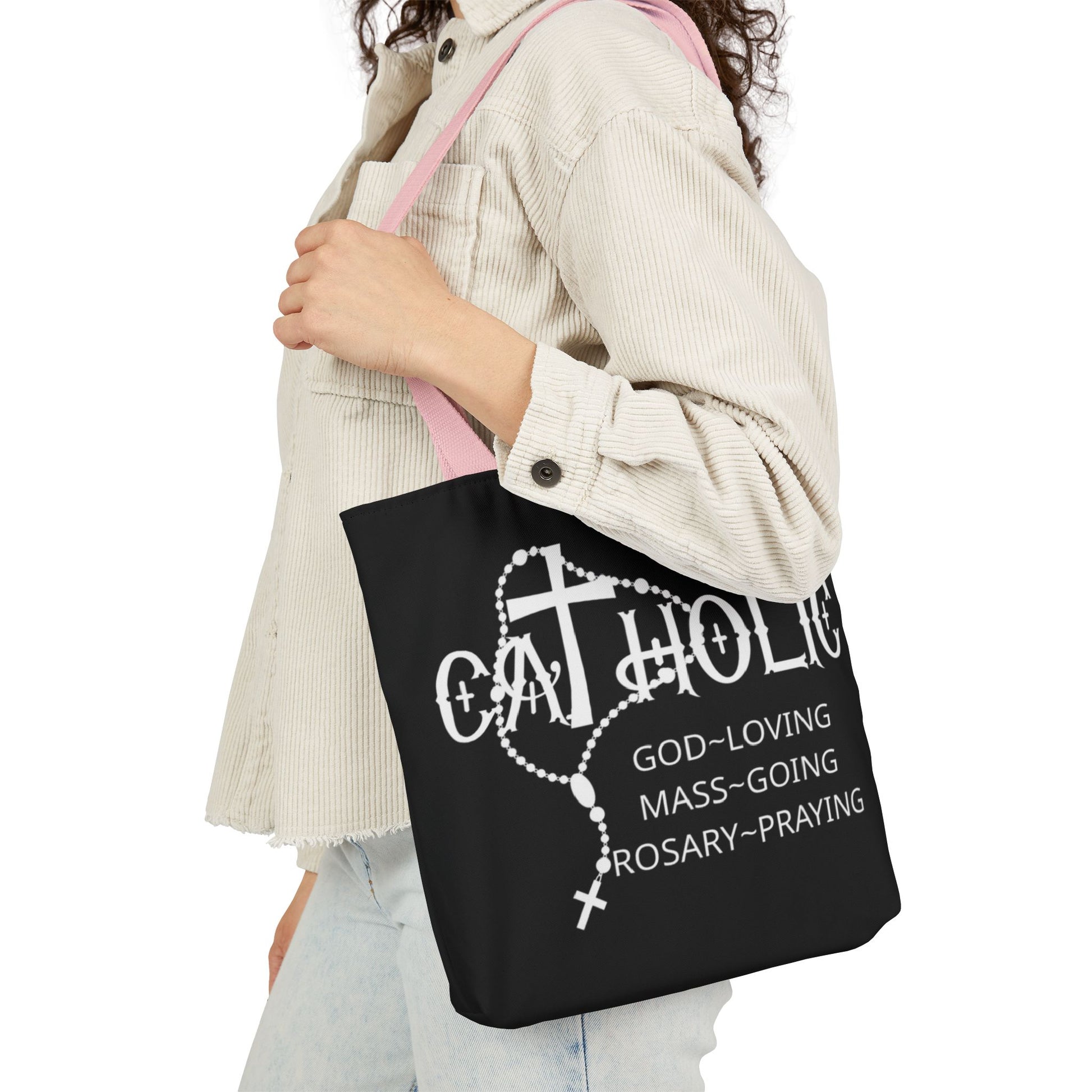 Catholic Faith Canvas Tote Bag Gift for Believers, Church Events, Eco-Friendly Shopper