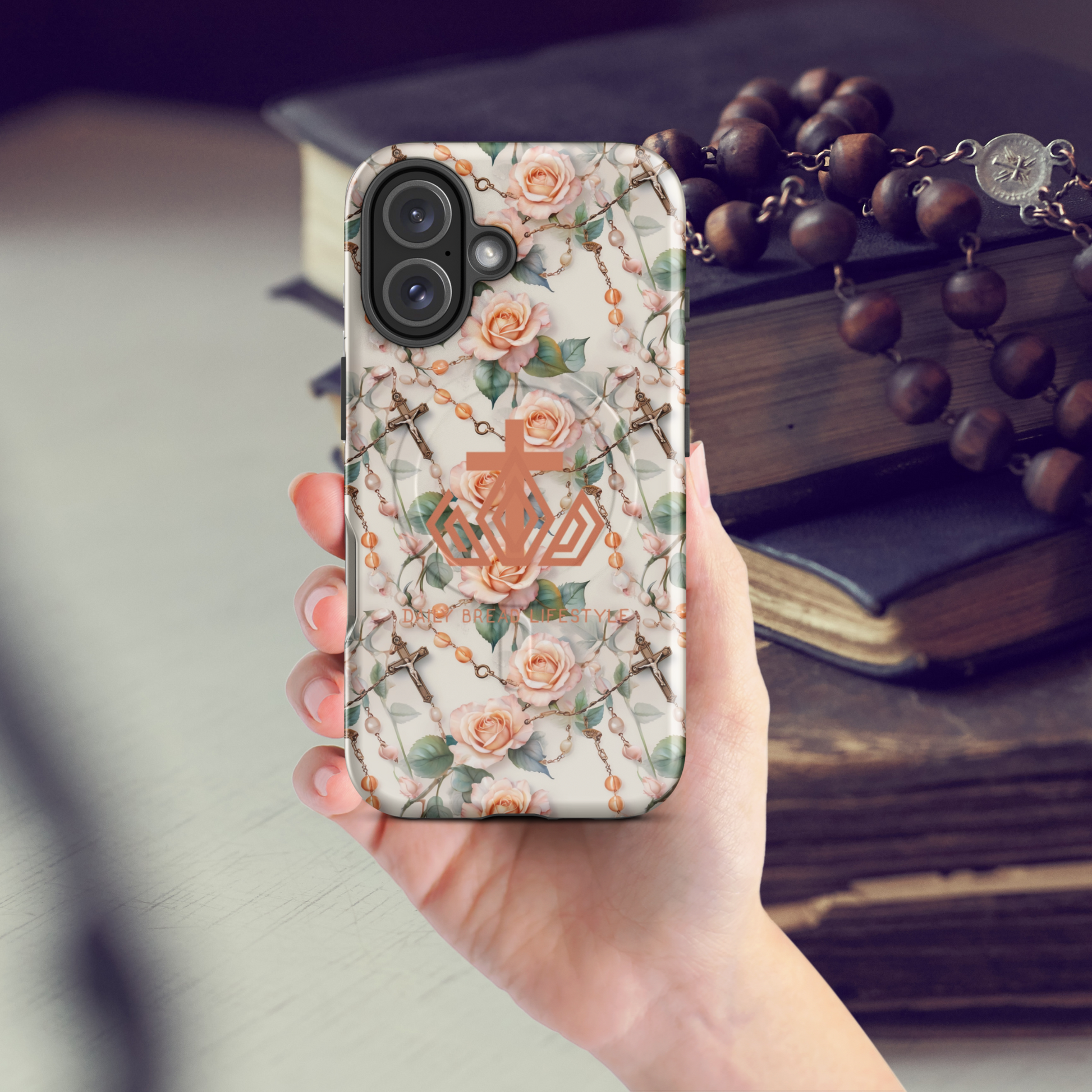 Peach Blush Rosary MagSafe® tough case for iPhone®