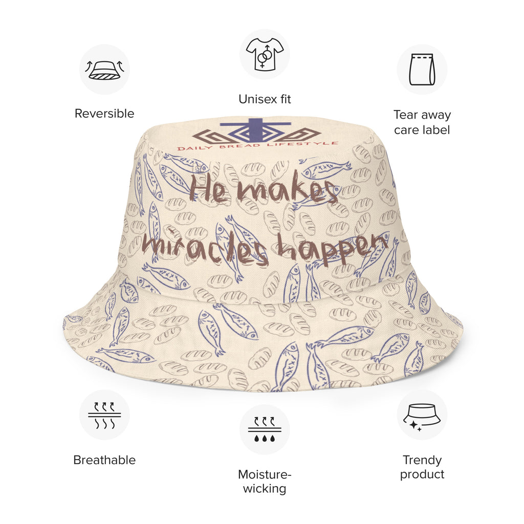 2 Fish and 5 Loaves Reversible Bucket Hat