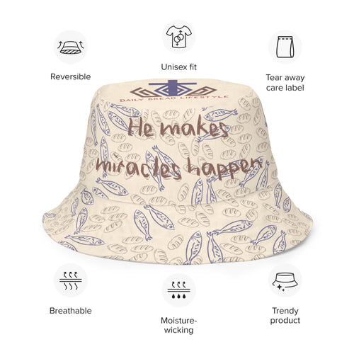 2 Fish and 5 Loaves Reversible Bucket Hat