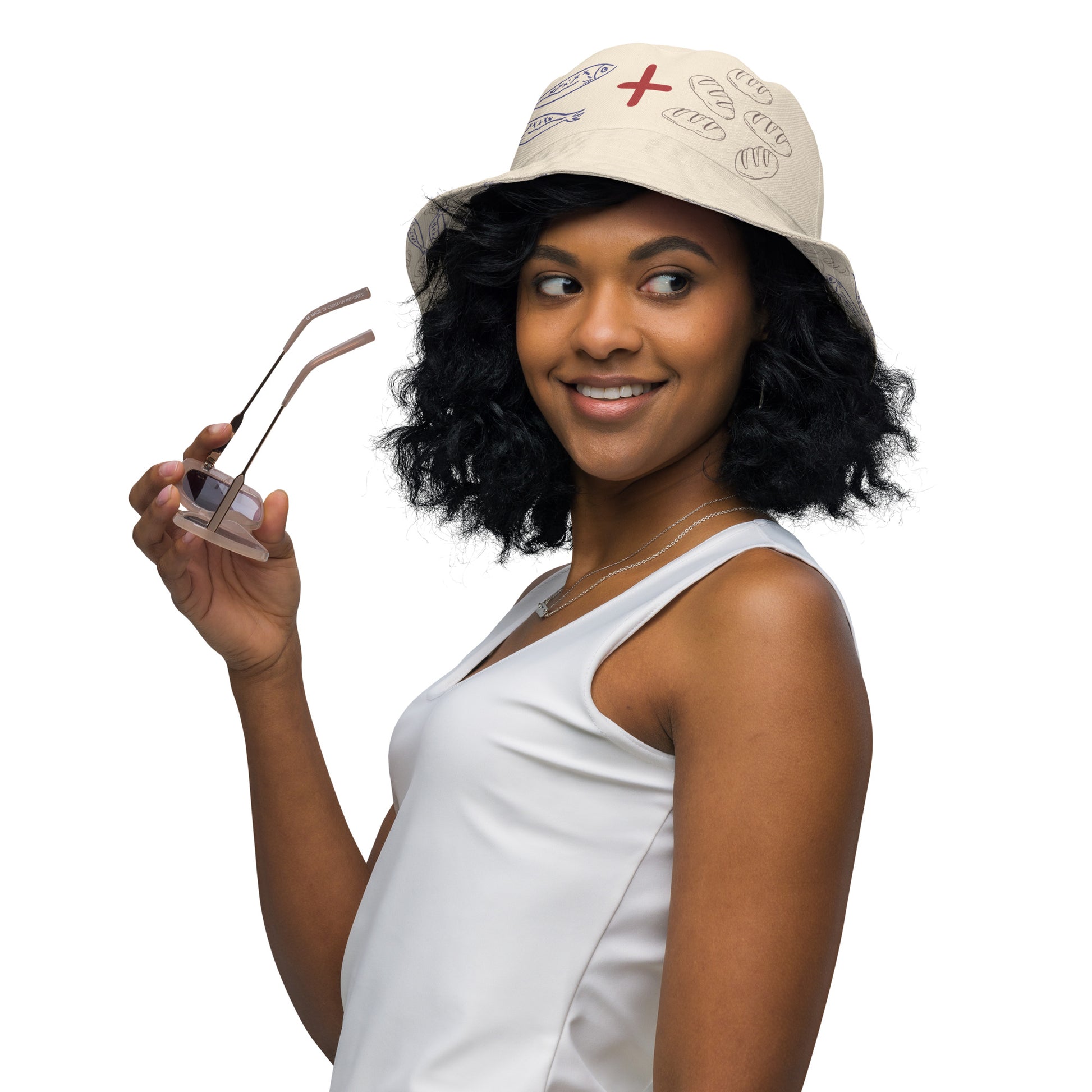 2 Fish and 5 Loaves Reversible Bucket Hat