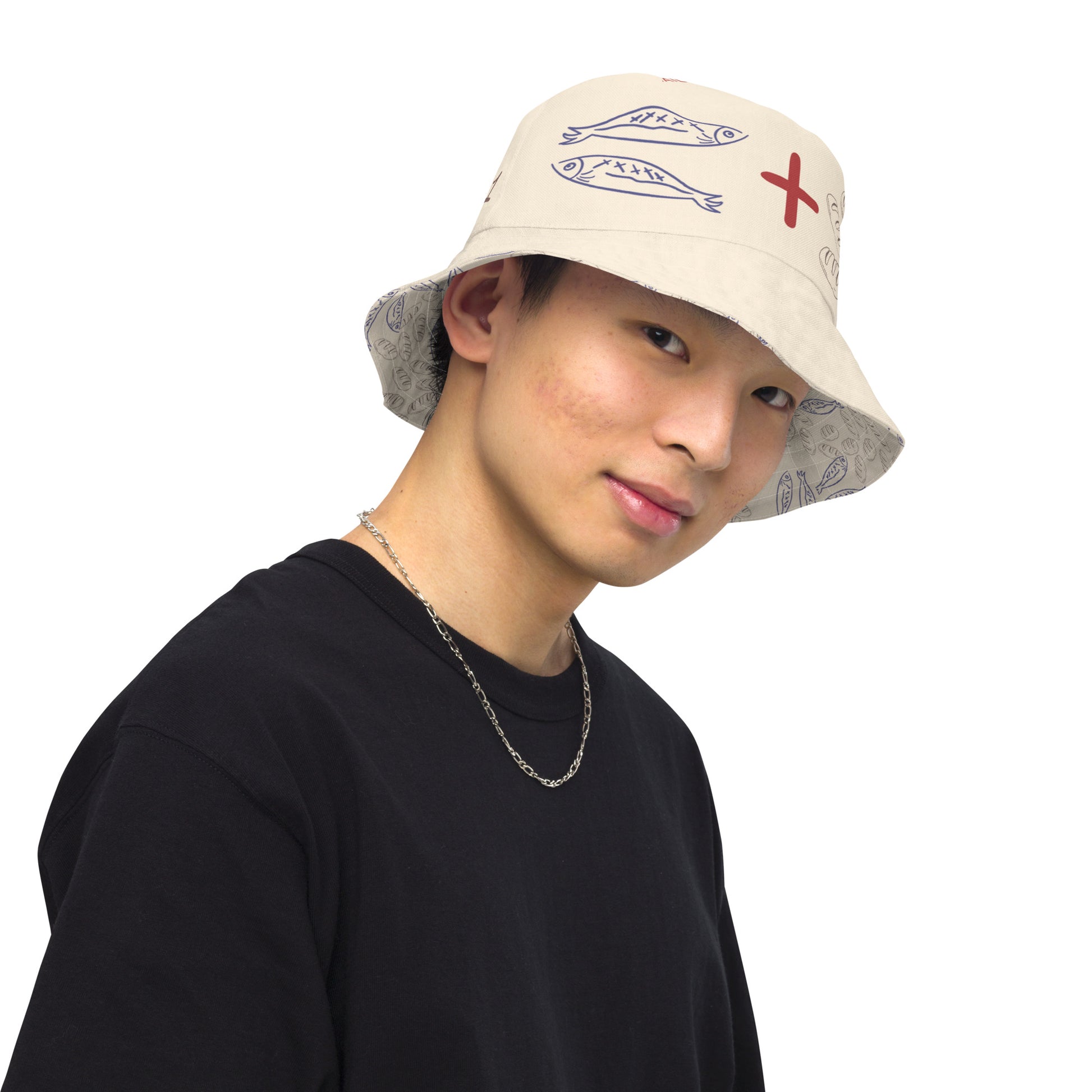 2 Fish and 5 Loaves Reversible Bucket Hat