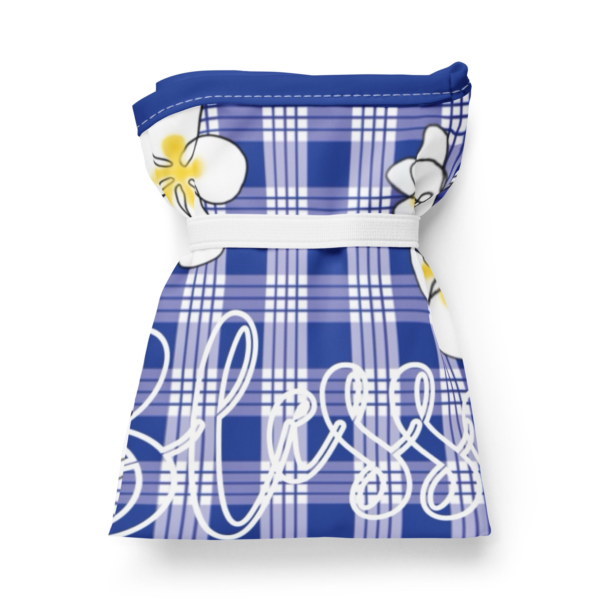 Blessed Plumeria Blue Palaka Shopping Bag