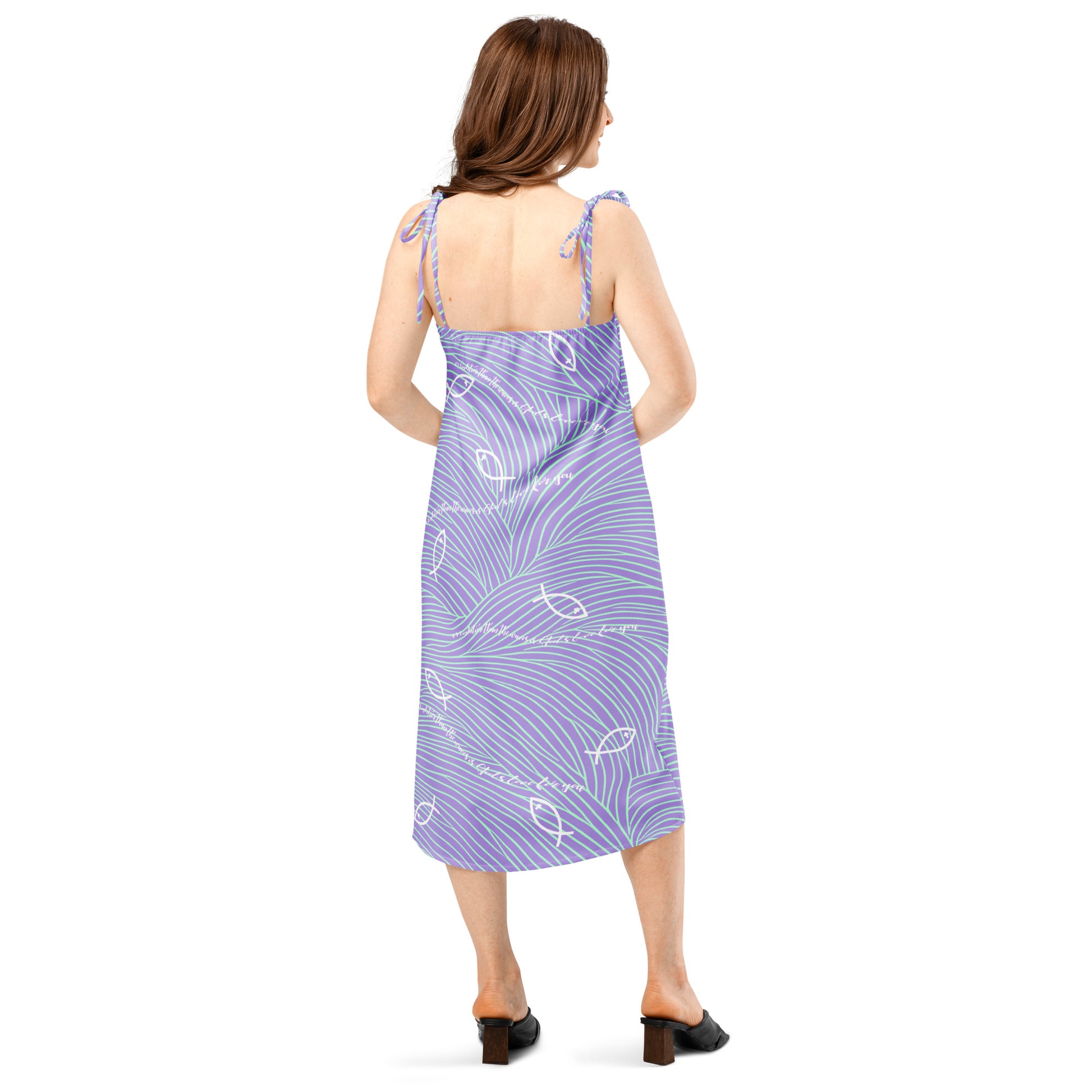 Mightier Than The Waves Tie-strap Midi Dress