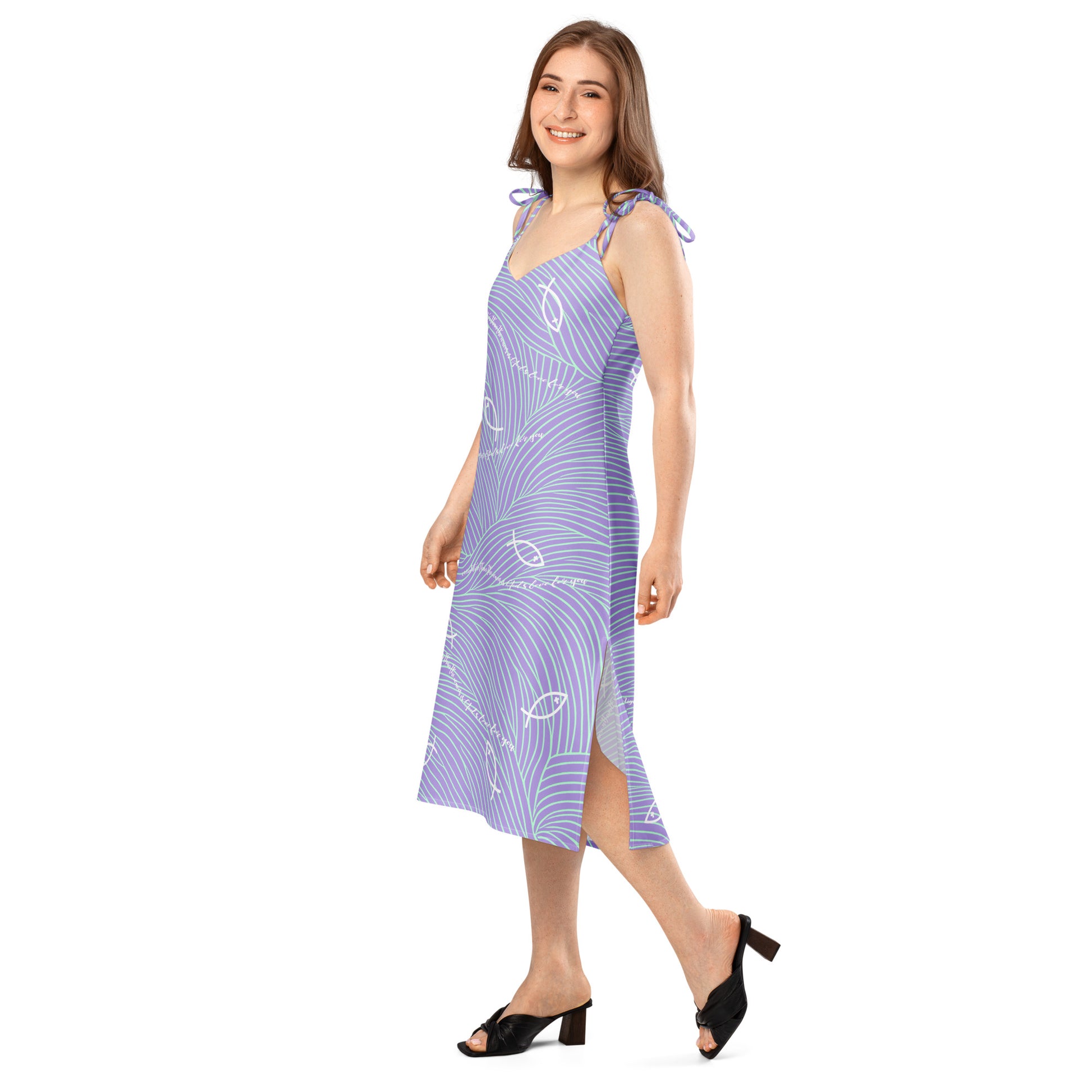Mightier Than The Waves Tie-strap Midi Dress