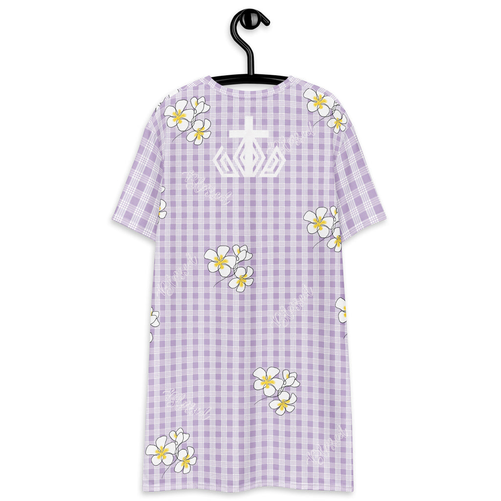 Blessed Plumeria Lavender Mist Palaka T-shirt dress