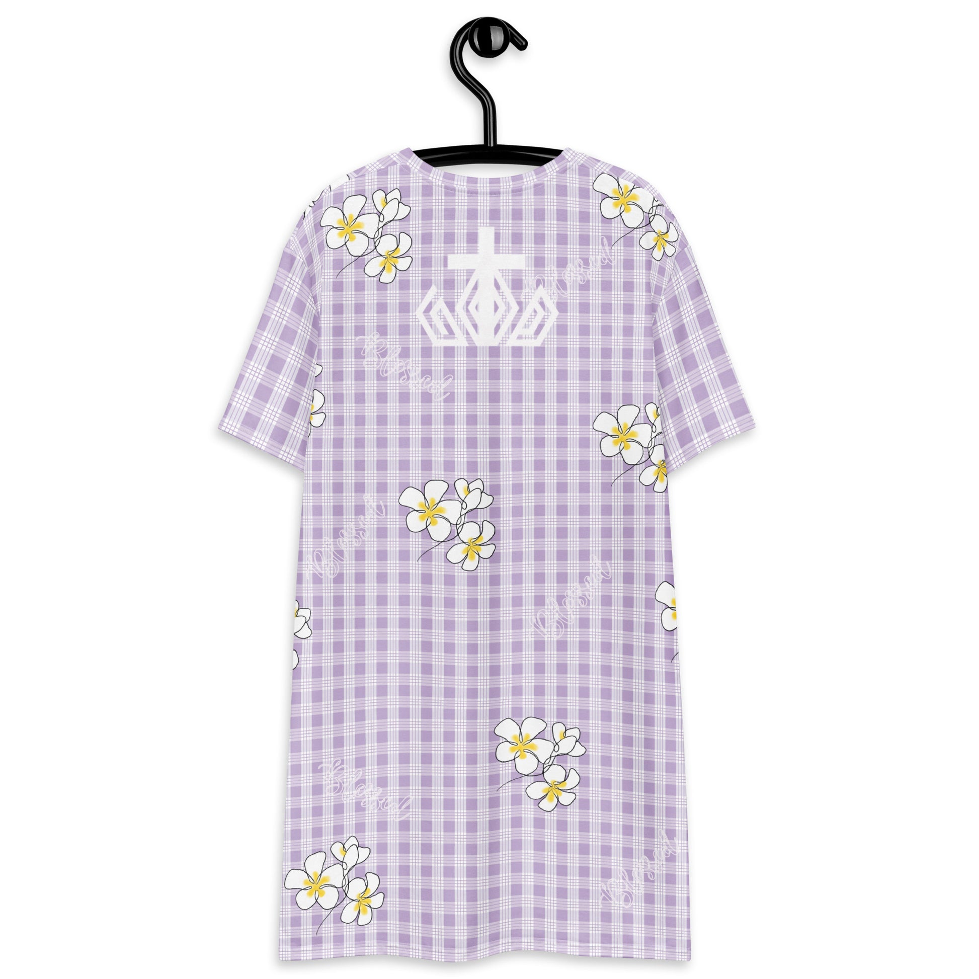 Blessed Plumeria Lavender Mist Palaka T-shirt dress