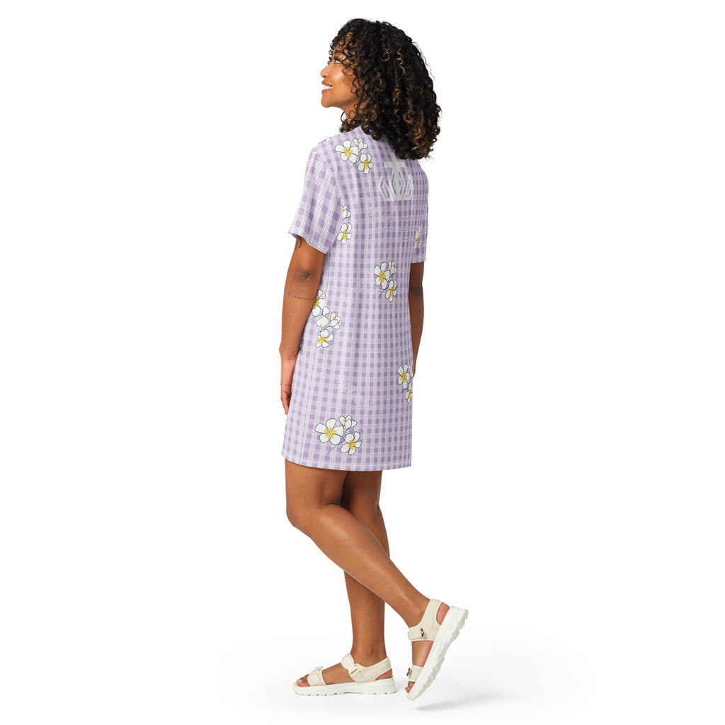 Blessed Plumeria Lavender Mist Palaka T-shirt dress