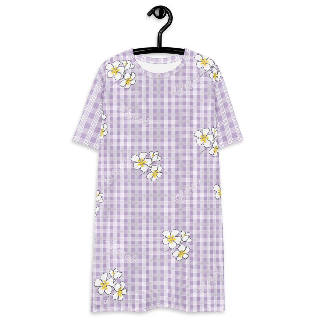Blessed Plumeria Lavender Mist Palaka T-shirt dress