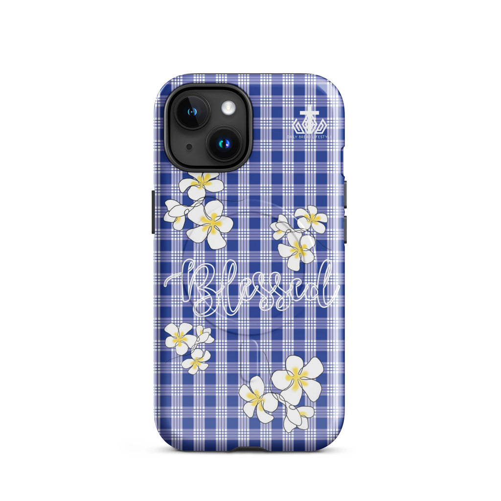 Blessed Plumeria Blue MagSafe® tough case for iPhone®