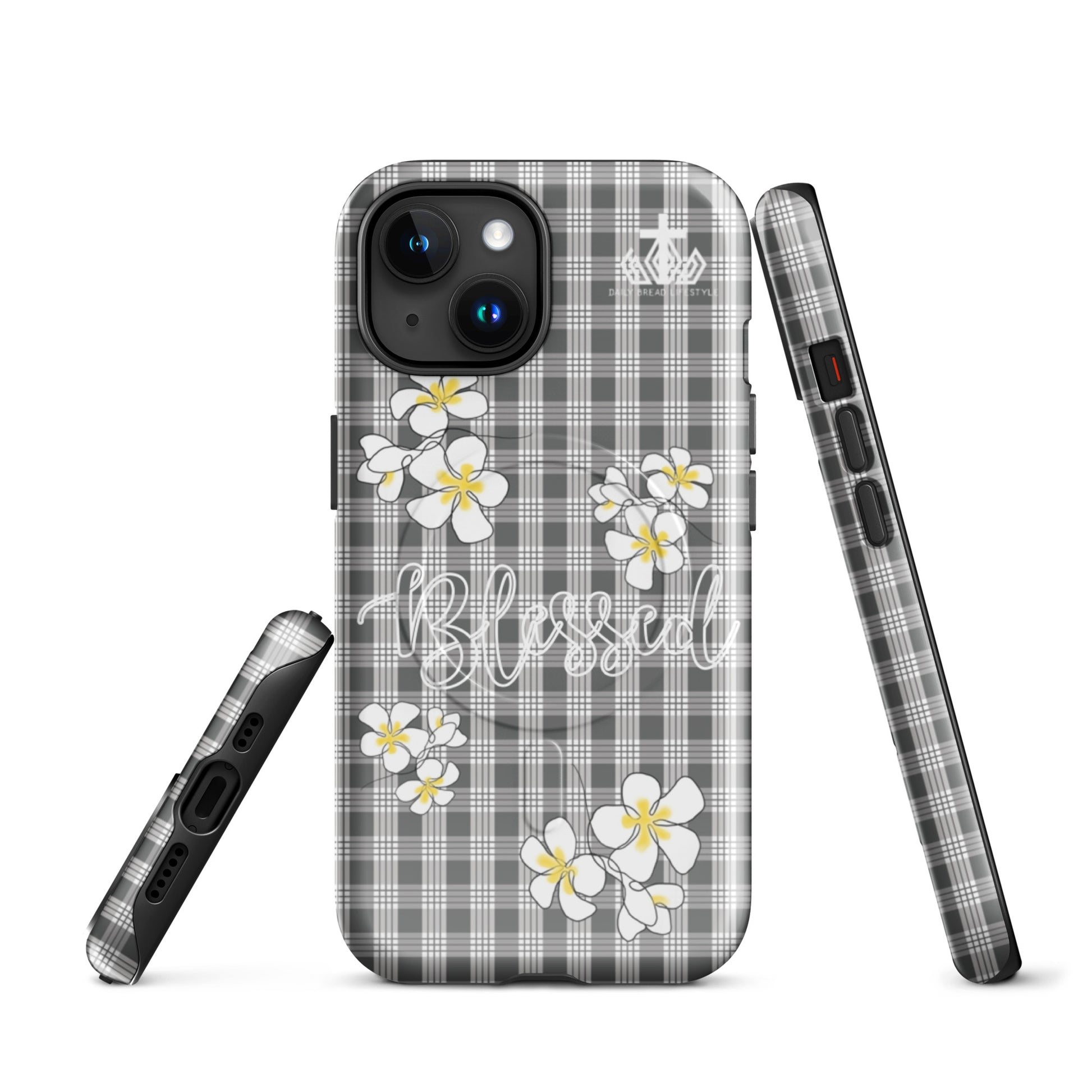 Blessed Plumeria Grey Palaka MagSafe® tough case for iPhone®
