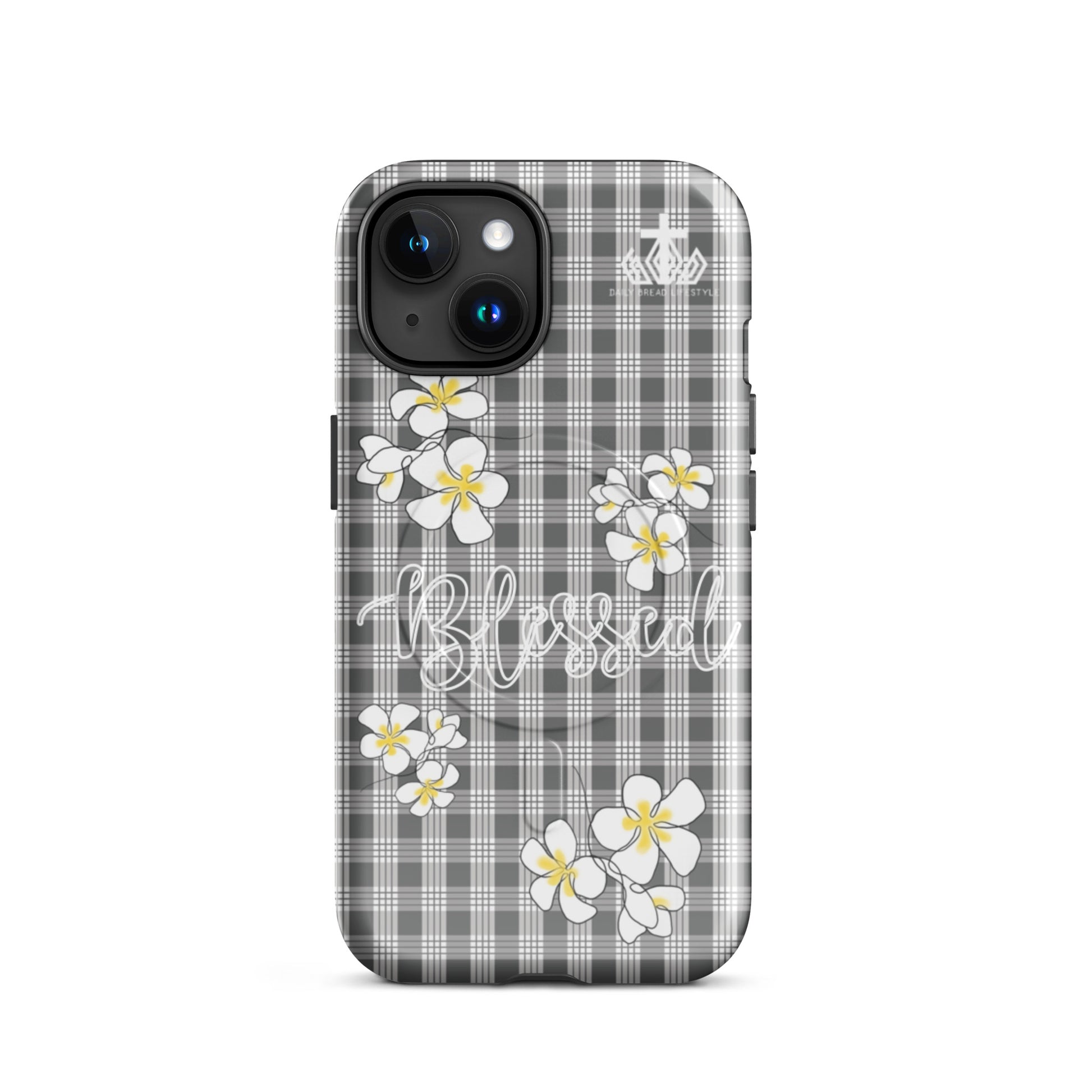 Blessed Plumeria Grey Palaka MagSafe® tough case for iPhone®