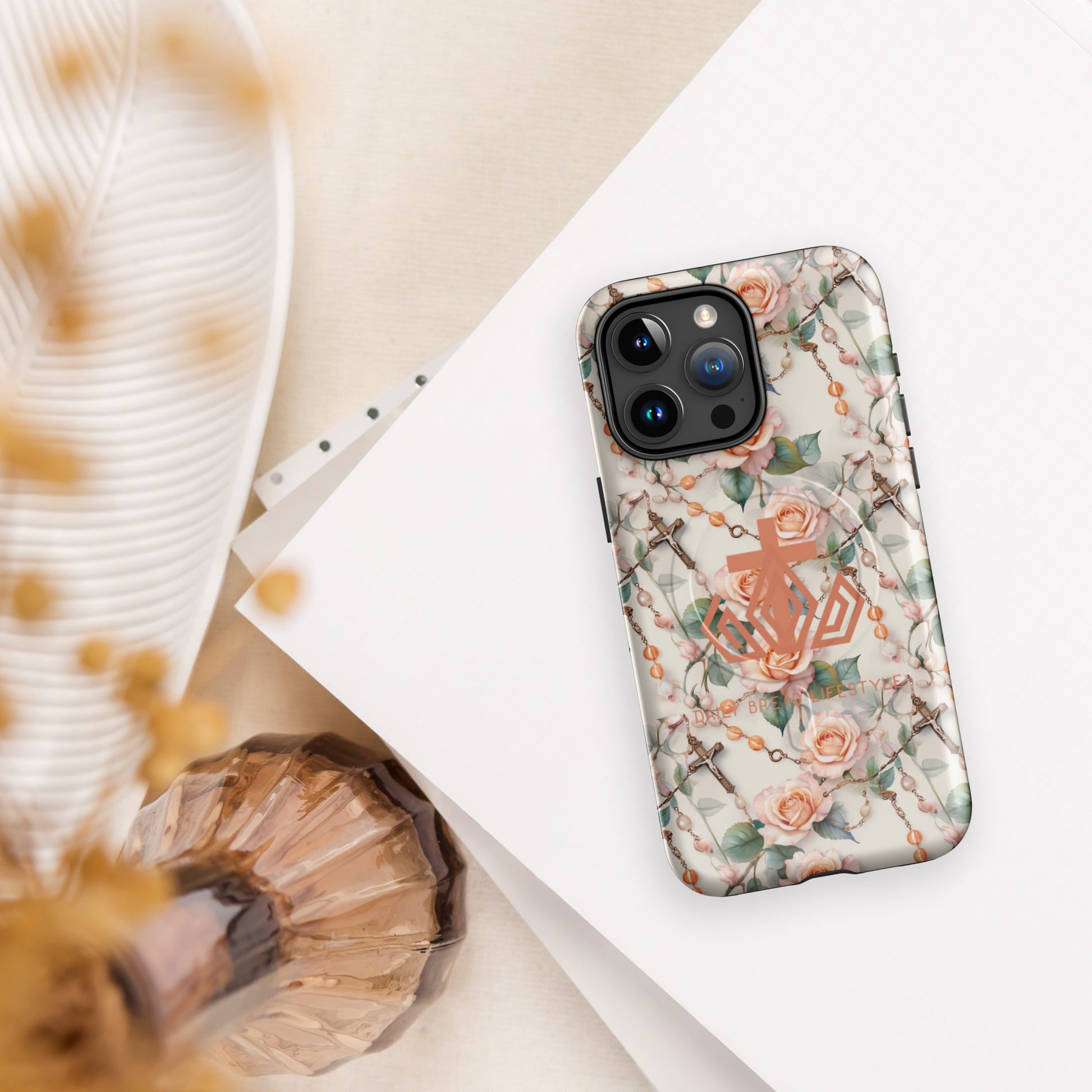 Peach Blush Rosary MagSafe® tough case for iPhone®