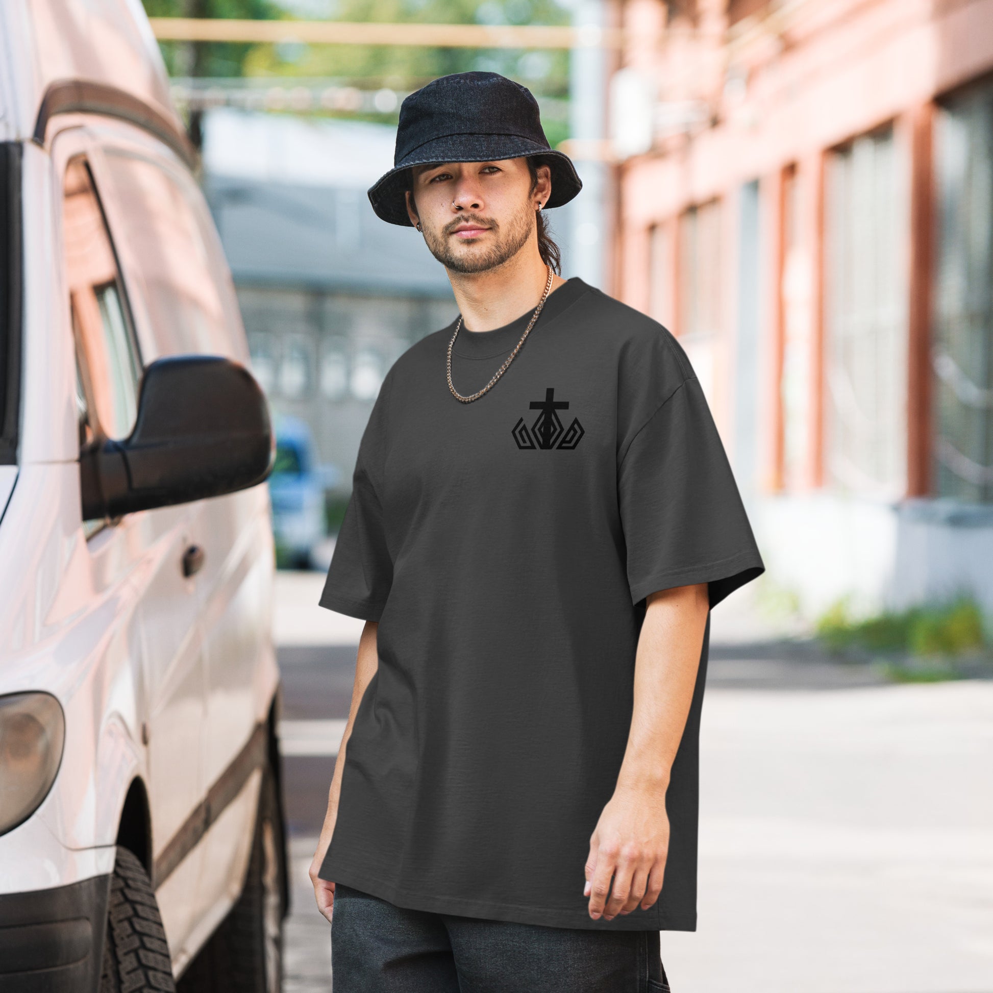 Follow Me Unisex Oversized Faded T-Shirt